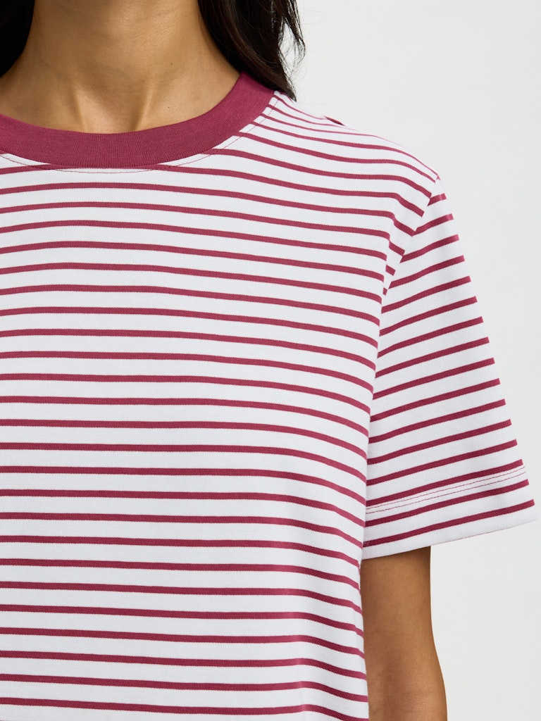 SLFEssential Striped Boxy Tee Anemone