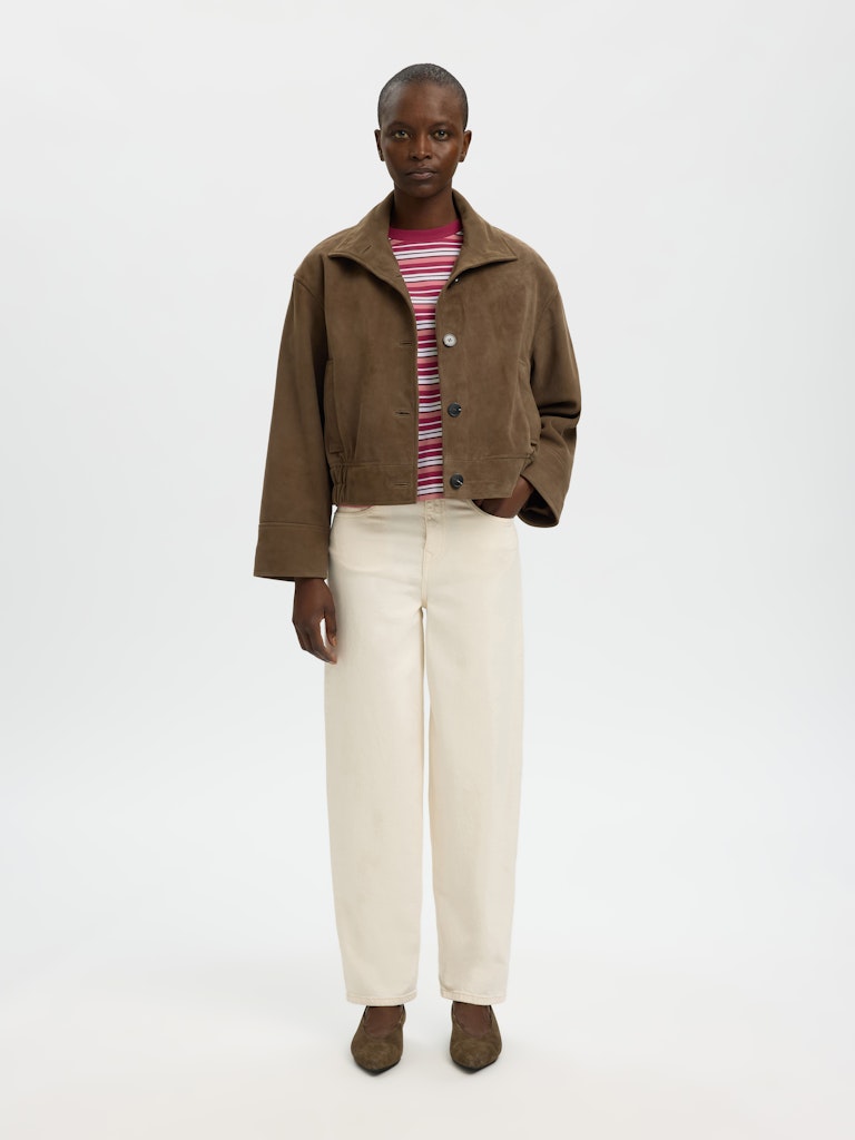 SLFEssential Striped Boxy Tee Anemone Multi