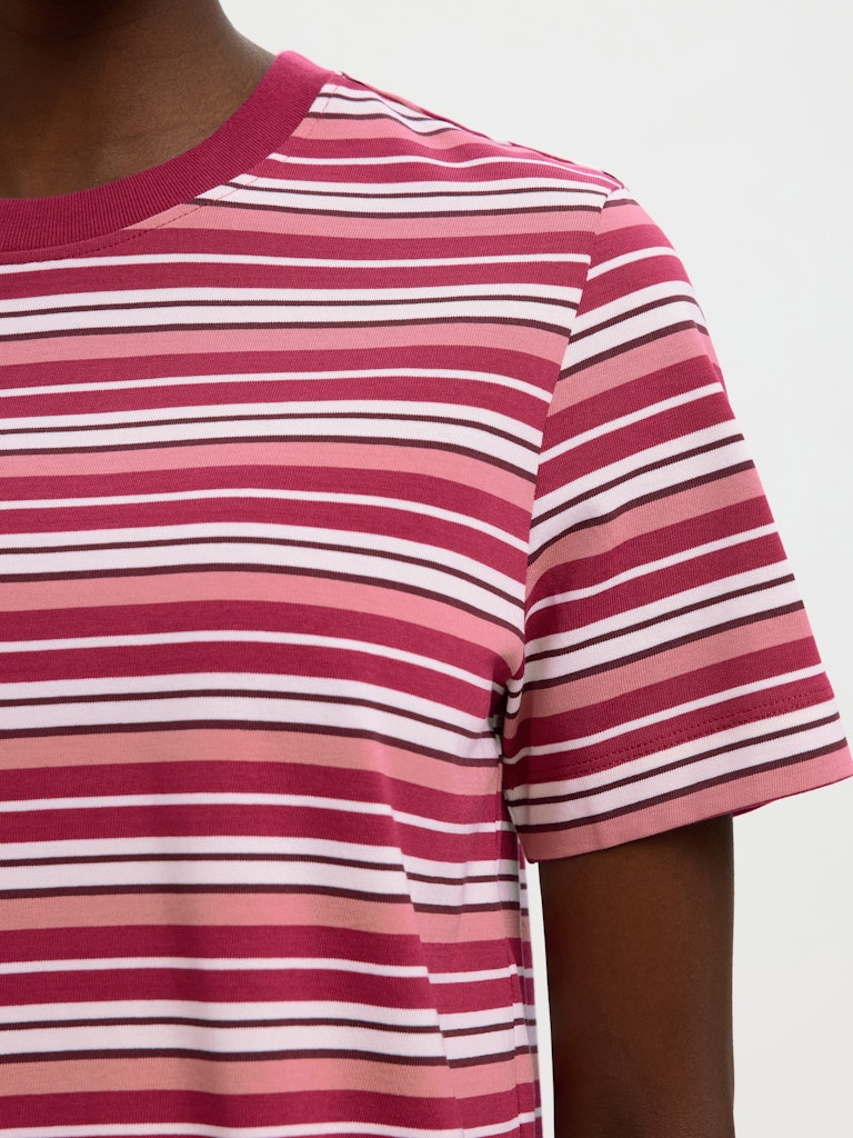 SLFEssential Striped Boxy Tee Anemone Multi