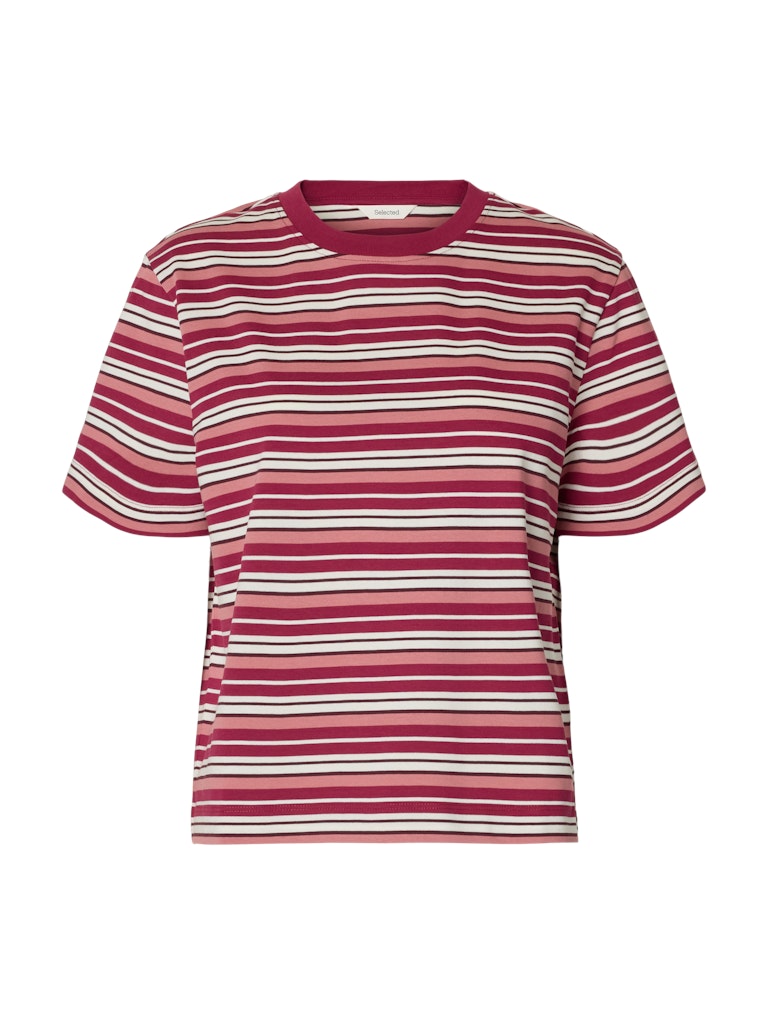 SLFEssential Striped Boxy Tee Anemone Multi