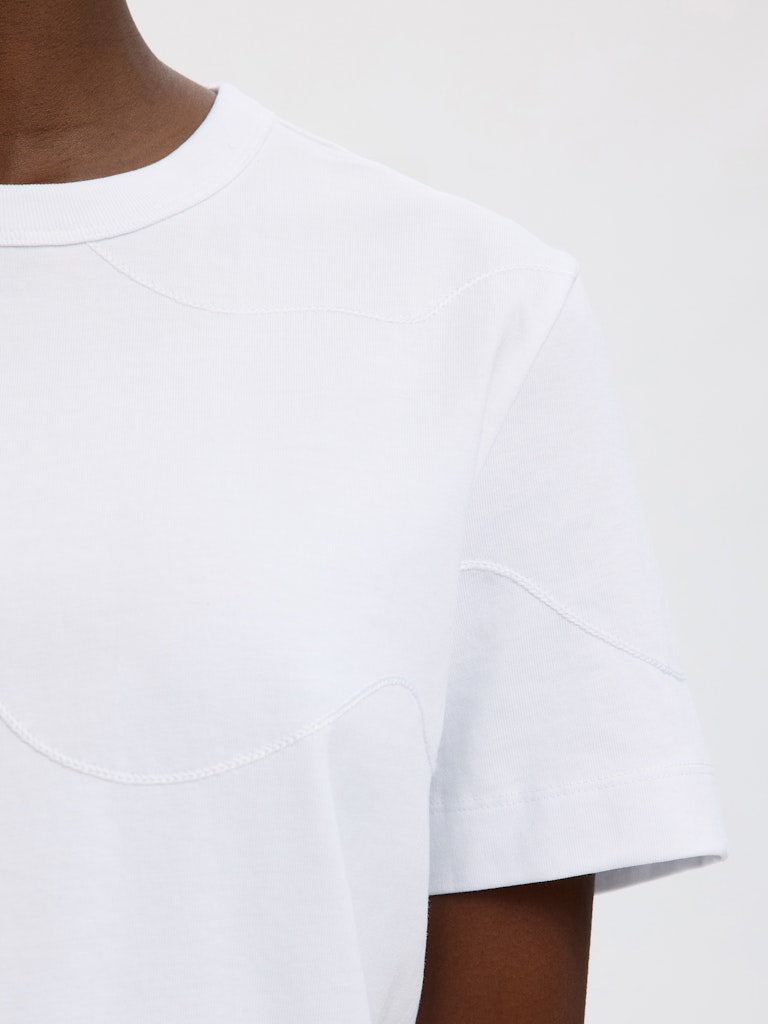 SLFMila SS Embroidery Tee Bright White