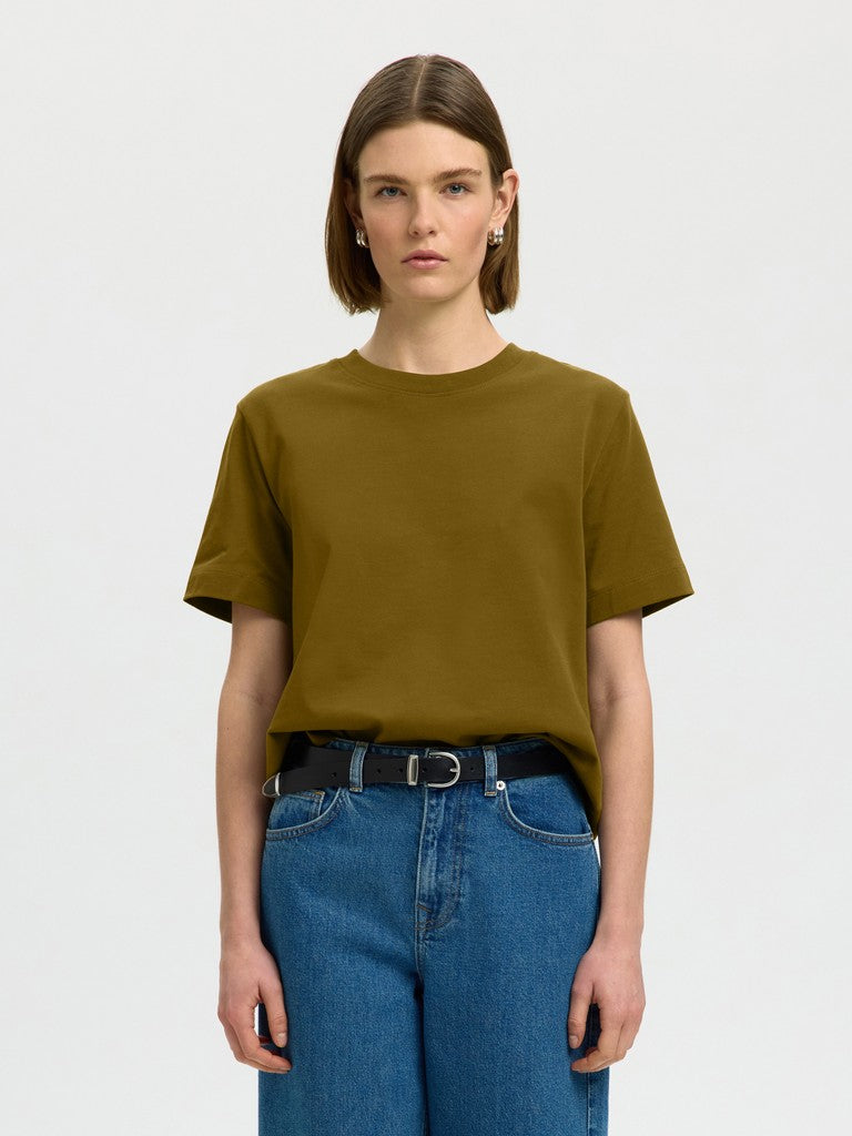 SLFEssential SS Boxy Tee Fir Green