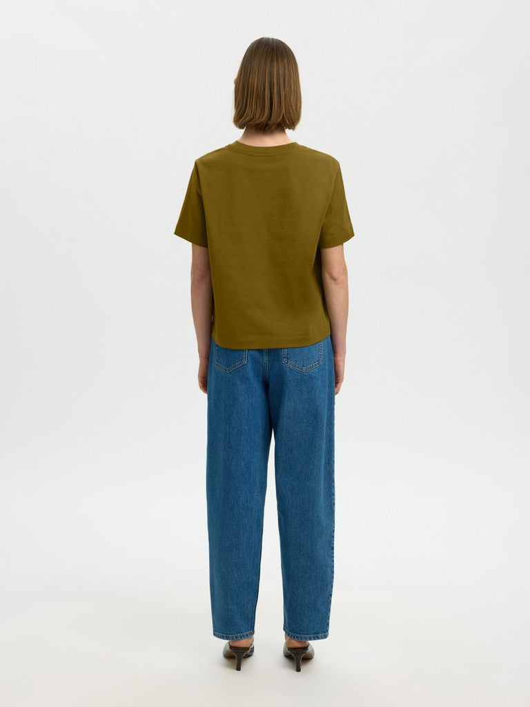 SLFEssential SS Boxy Tee Fir Green