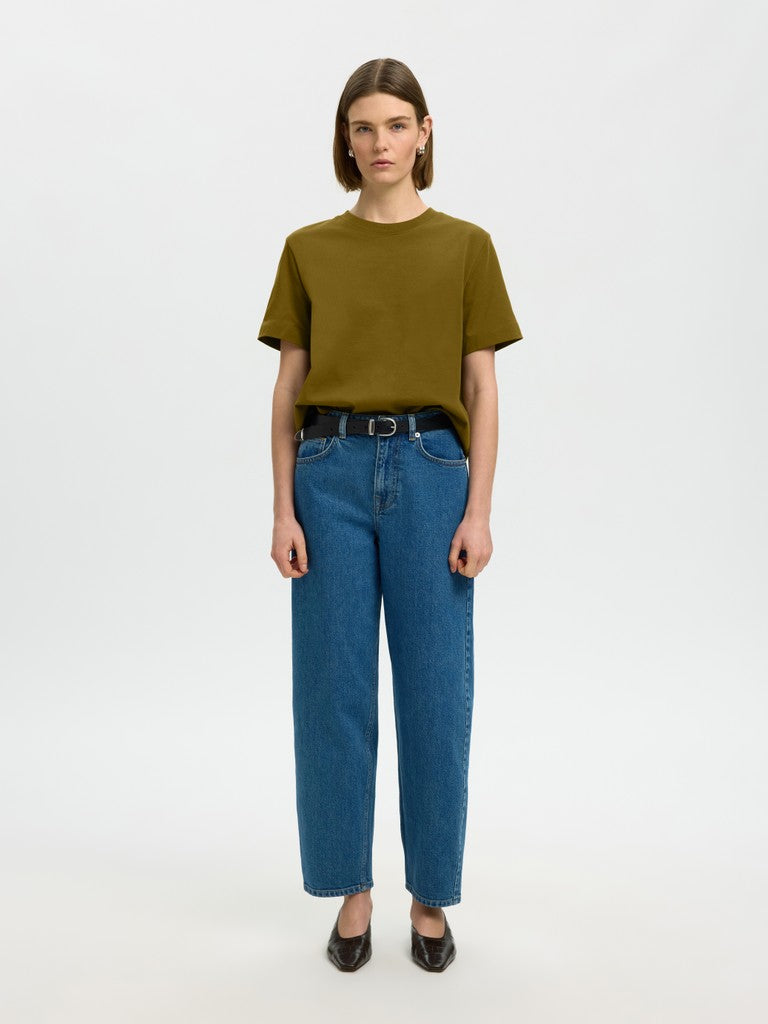SLFEssential SS Boxy Tee Fir Green