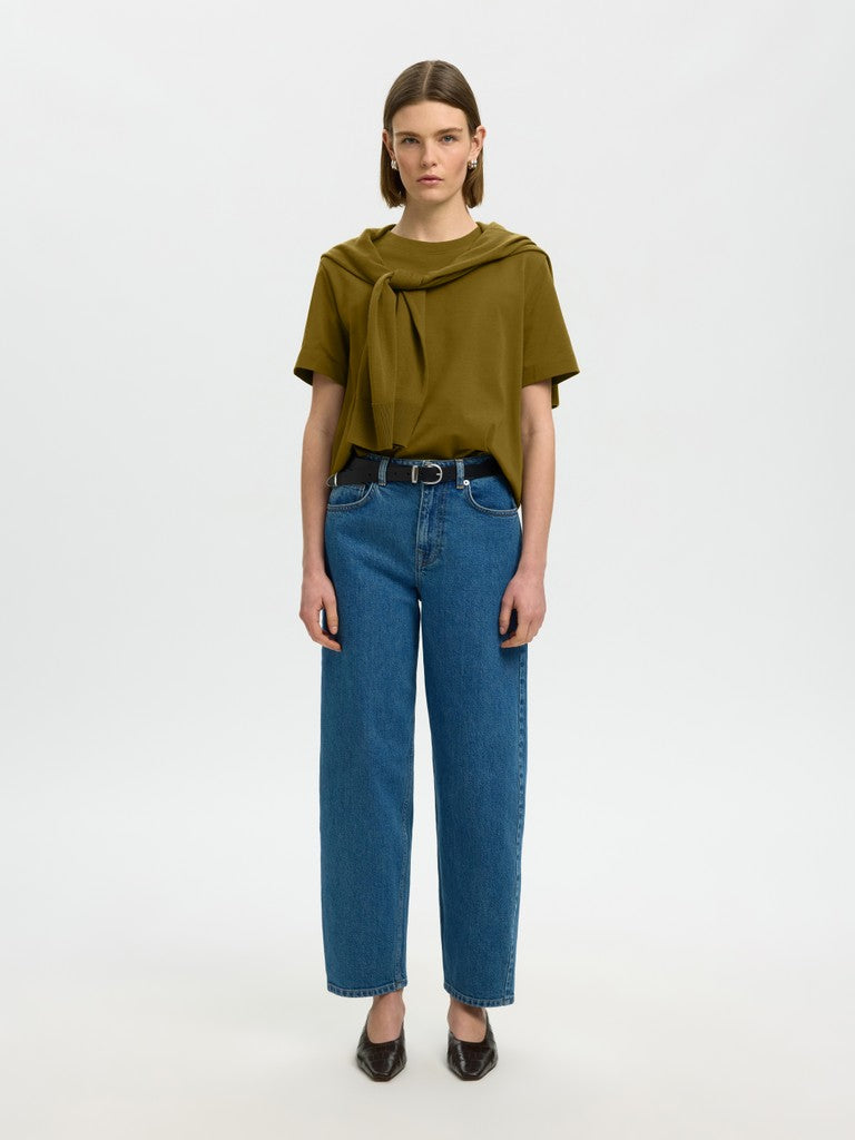SLFEssential SS Boxy Tee Fir Green