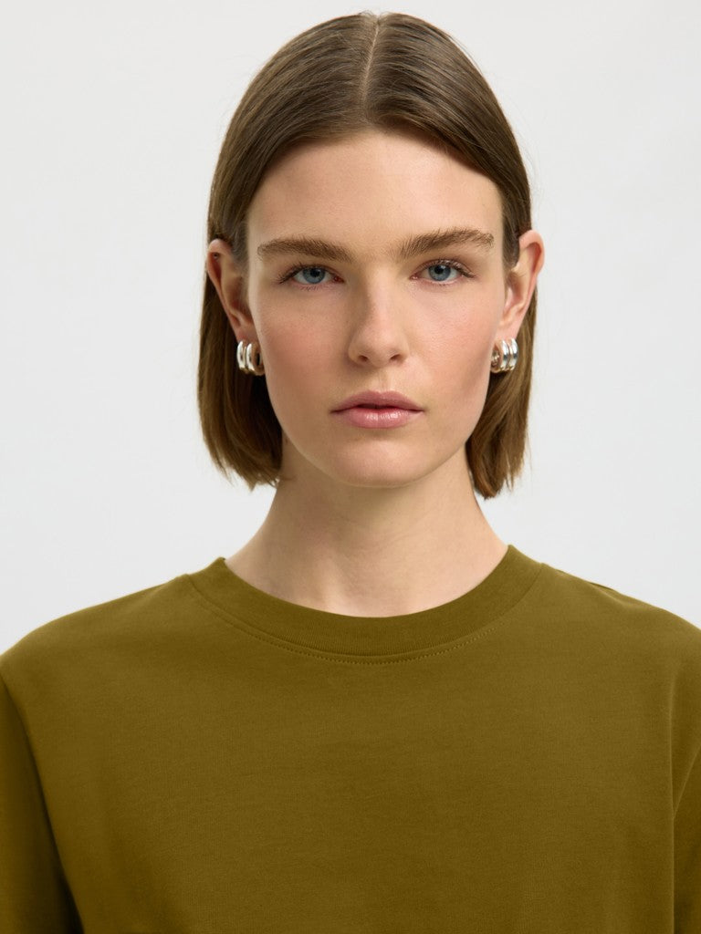 SLFEssential SS Boxy Tee Fir Green