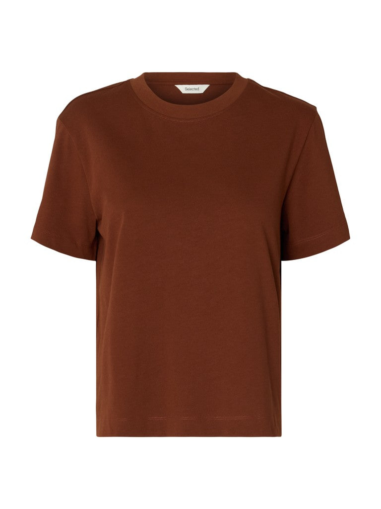 SLFEssential SS Boxy Tee Cherry Mahogany