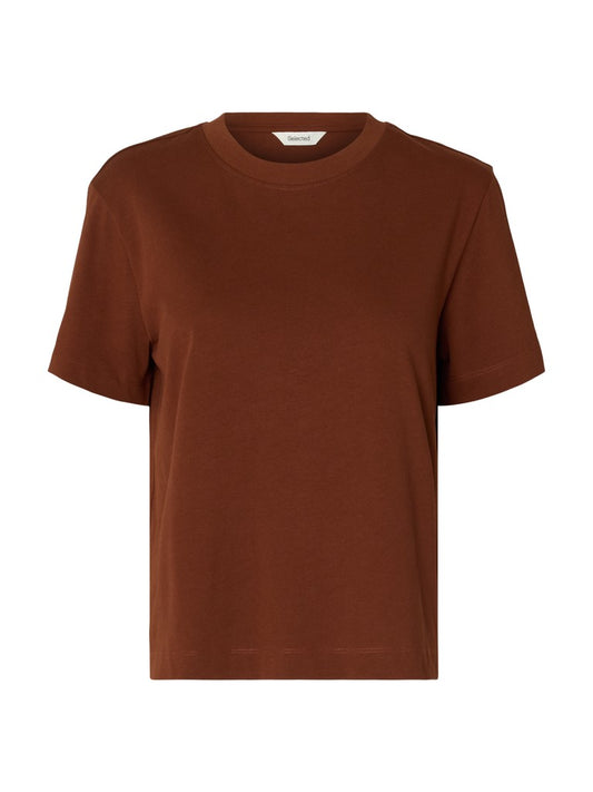 SLFEssential SS Boxy Tee Cherry Mahogany