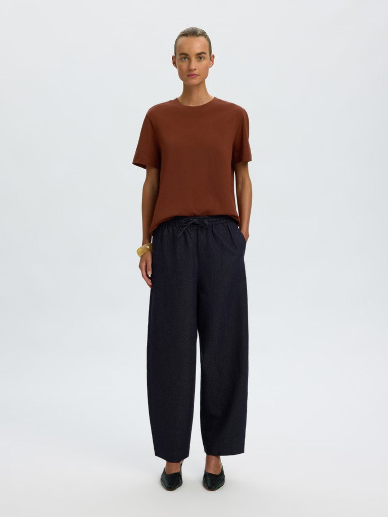 SLFEssential SS Boxy Tee Cherry Mahogany