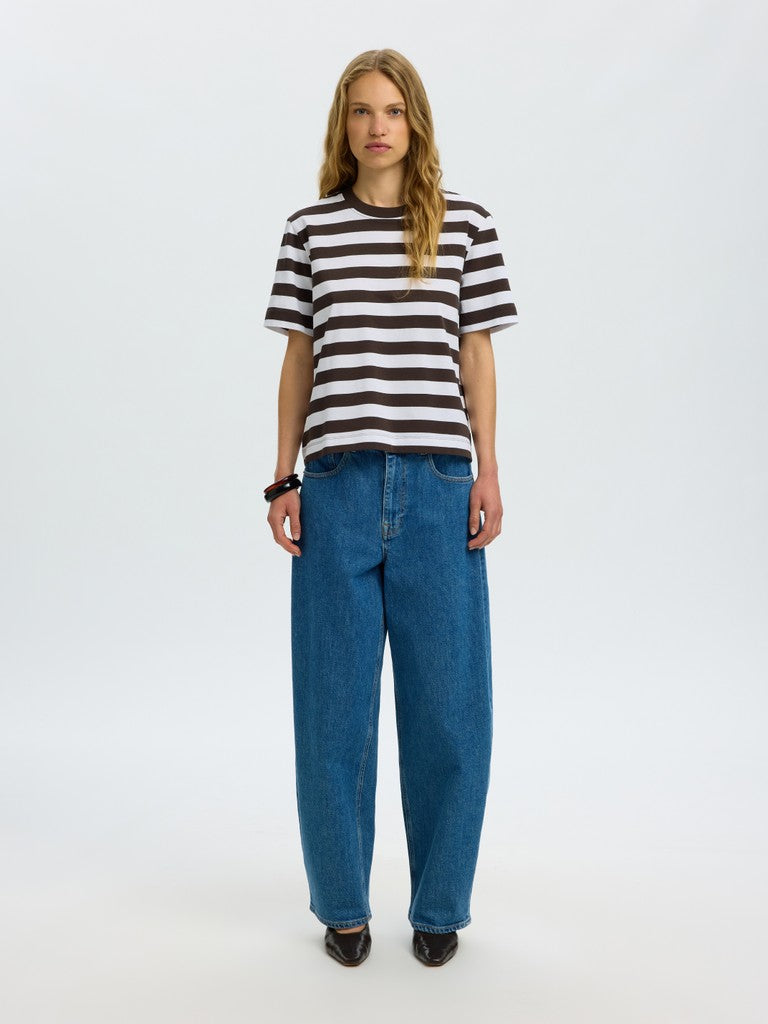 SLFEssential Striped Boxy Tee Delicioso