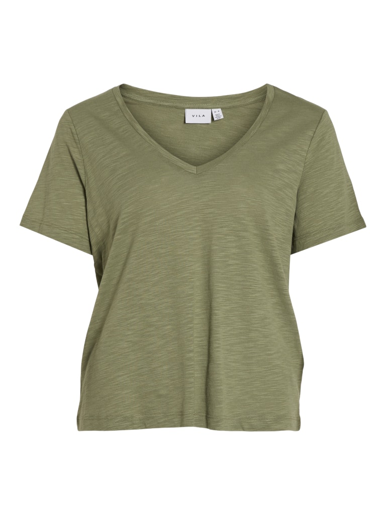 VINova V-Neck S/S Top Oil Green