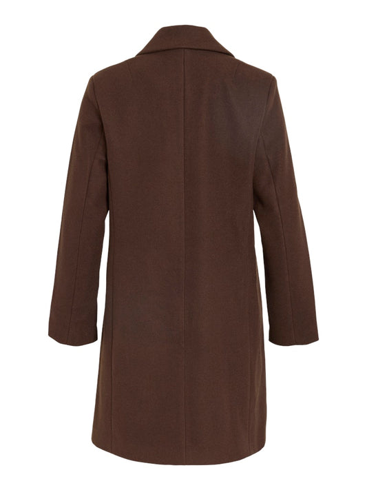 VIClaudia Button Coat Coffee Bean