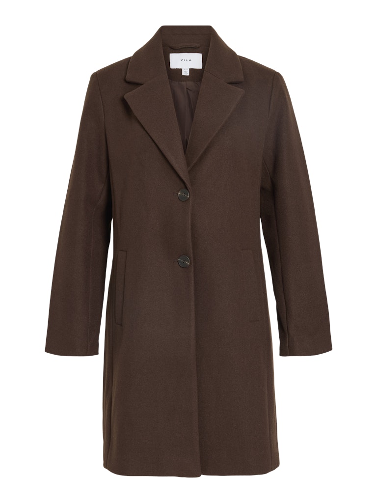 VIClaudia Button Coat Coffee Bean