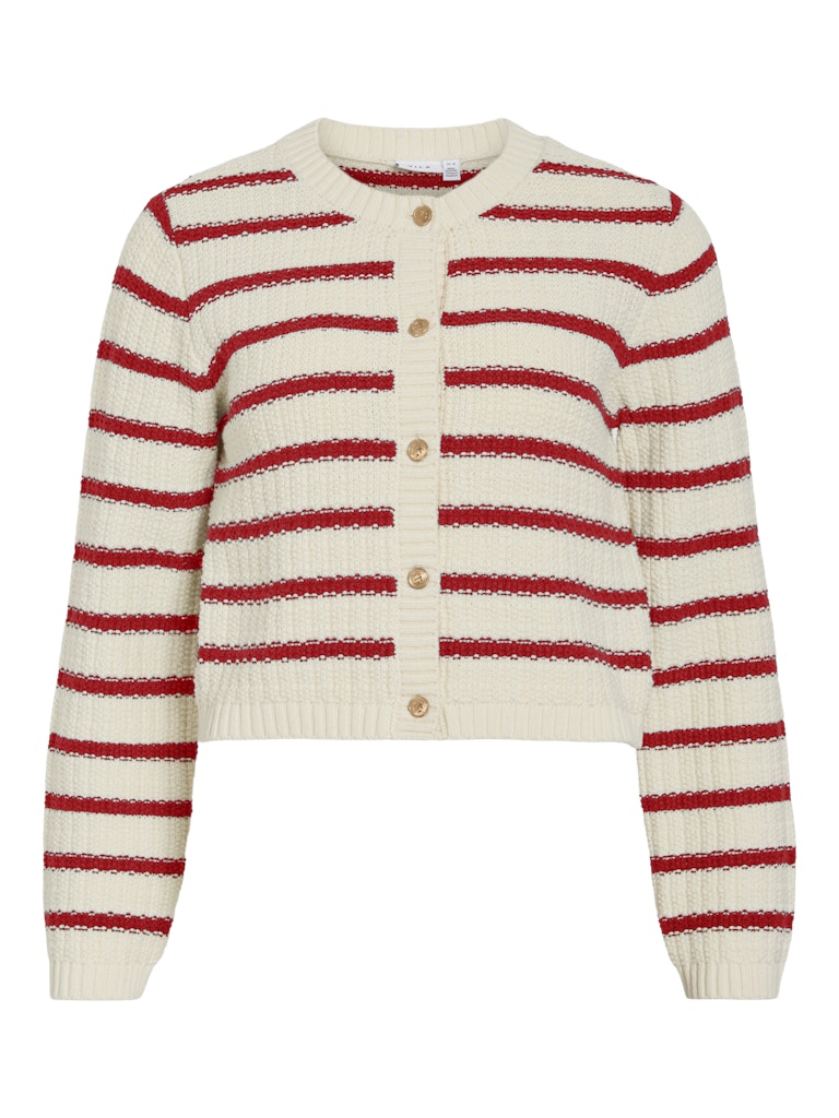 VITrut L/S O-Neck Knit Cardigan Pomperian Red