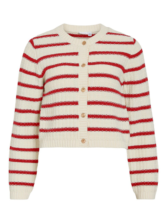 VITrut L/S O-Neck Knit Cardigan Pomperian Red