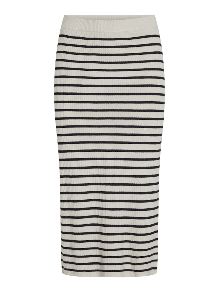 VIZicha Striped Midi Knit Skirt Blck Stripes