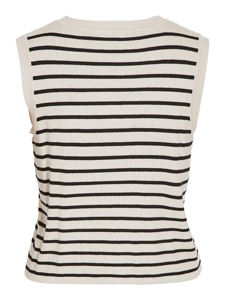 VIZicha S/S O-Neck Knit Top Stipes Black