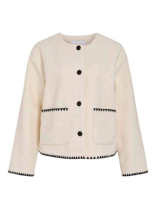 VIKaya L/S Short Teddy Jacket Birch