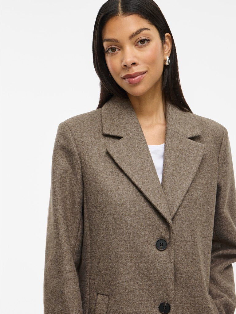 VIClaudia Button Coat Falcon