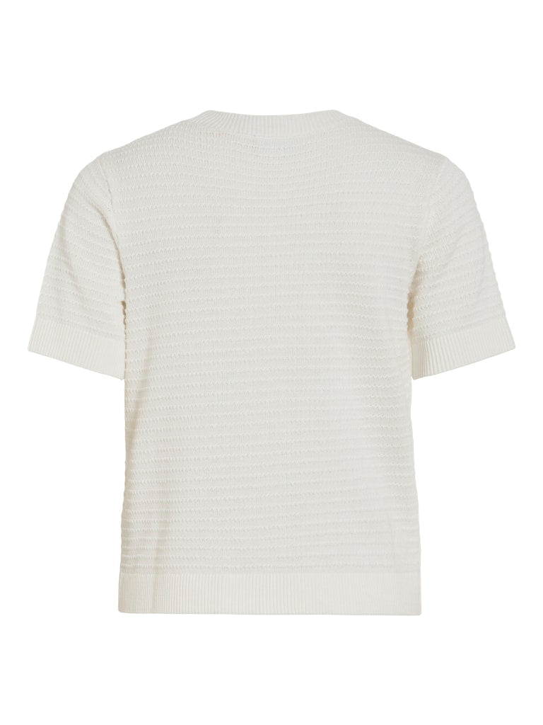 VILollo O-Neck Knit Top White Alyssum