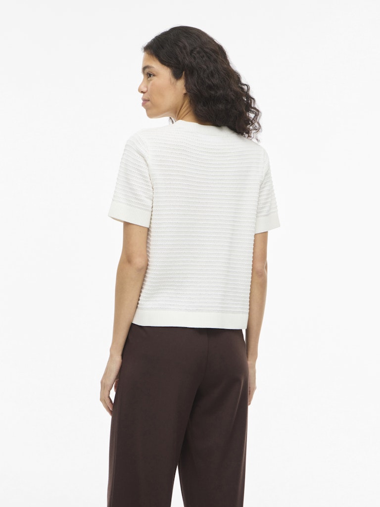 VILollo O-Neck Knit Top White Alyssum