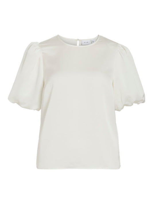 VIEllette 2/4 Satin Puff Top Snow White