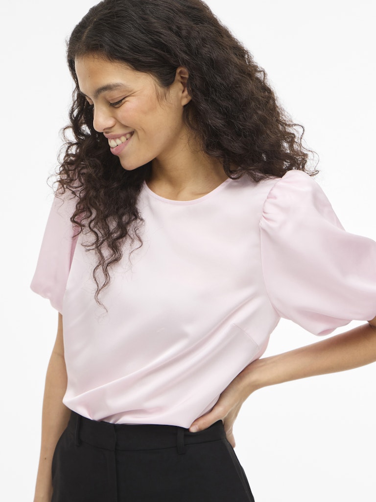 VIEllette 2/4 Satin Puff Top Cherry Blossom