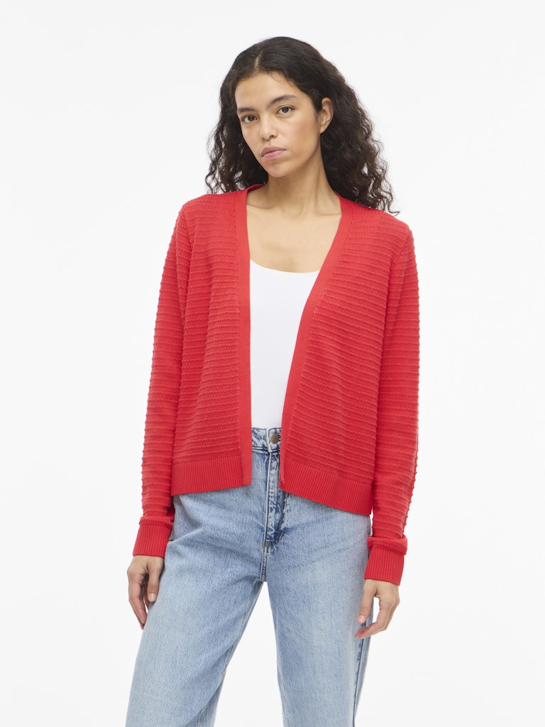 VILollo Short L/S Knit Cardigan Hibiscus