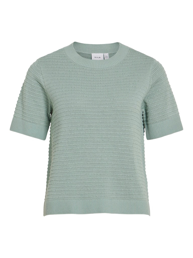 VILollo O-Neck Knit Top Blue Surf