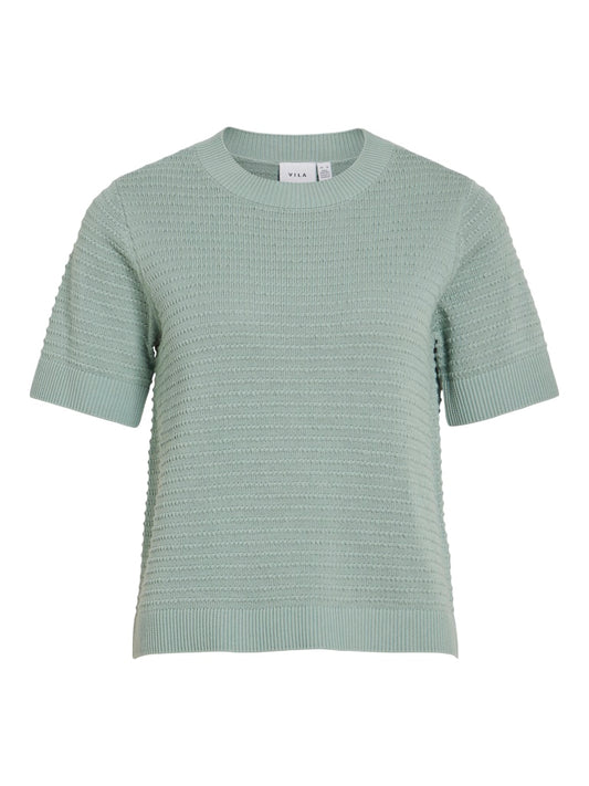 VILollo O-Neck Knit Top Blue Surf