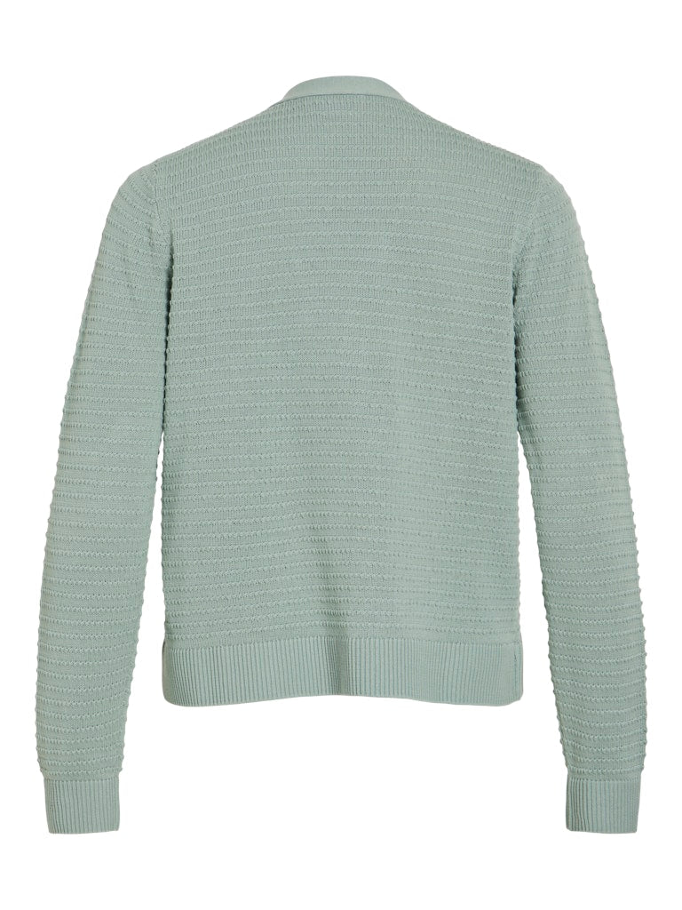 VILollo Short L/S Knit Cardigan Blue Surf