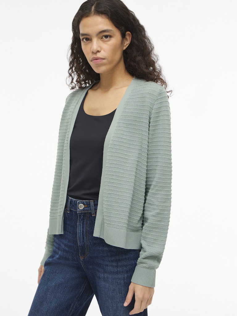 VILollo Short L/S Knit Cardigan Blue Surf