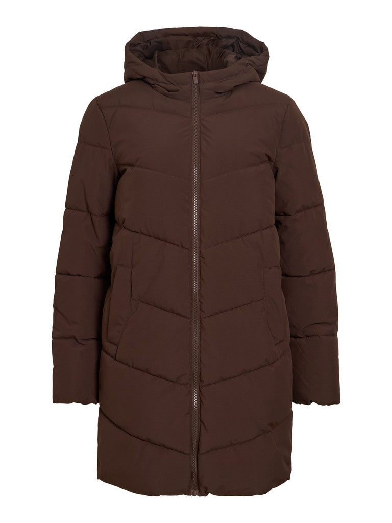 VILavender L/S Hood Puffer Jacket Coffee Bean
