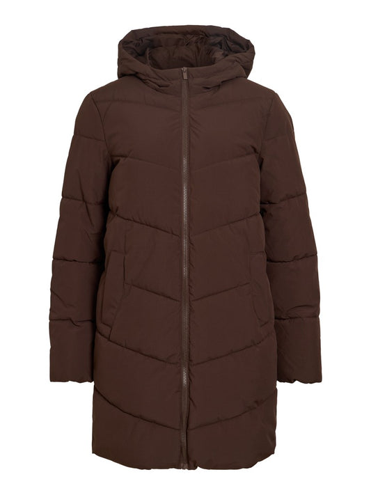 VILavender L/S Hood Puffer Jacket Coffee Bean