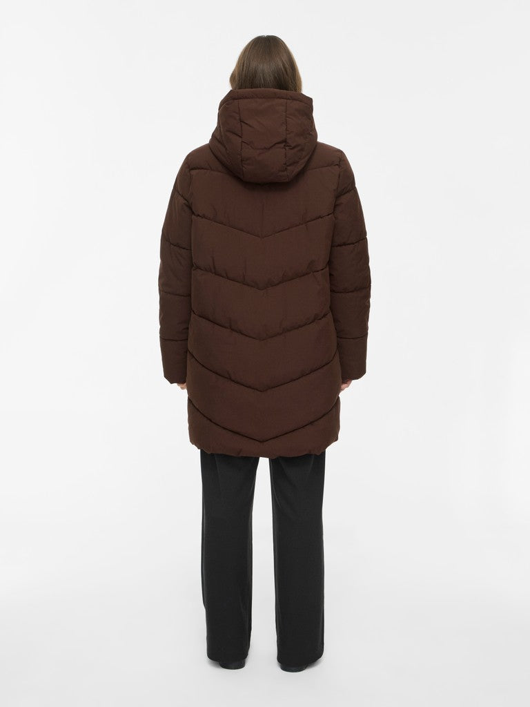 VILavender L/S Hood Puffer Jacket Coffee Bean