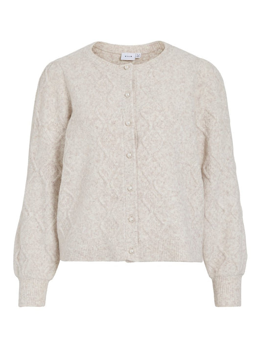 VICleo O-Neck Knit Cardigan Super Light Natural