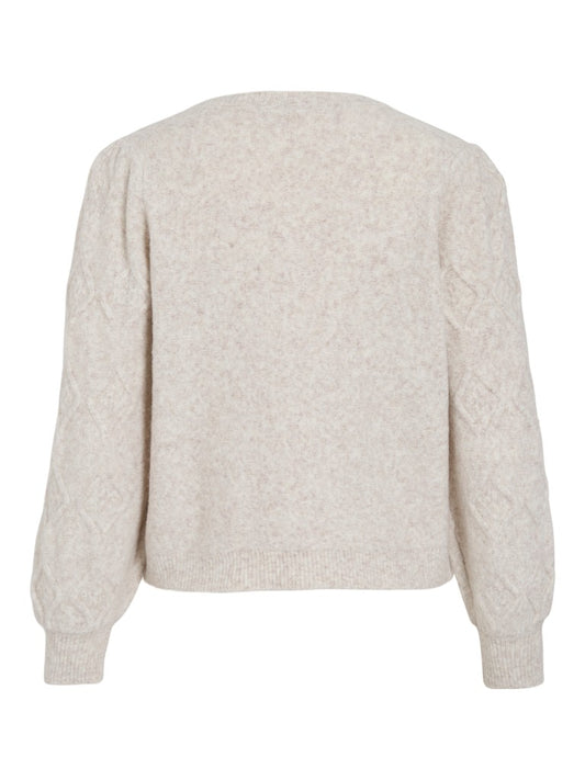 VICleo O-Neck Knit Cardigan Super Light Natural