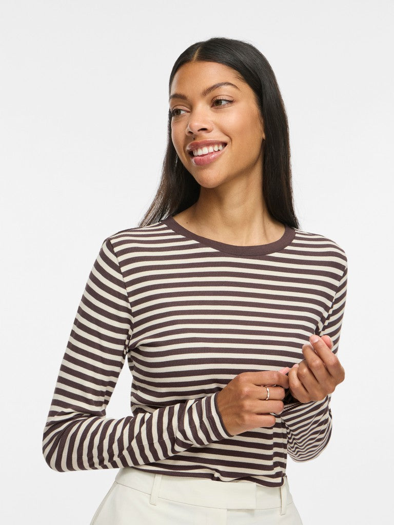 VIAvera O-Neck L/S Top Coffee Bean