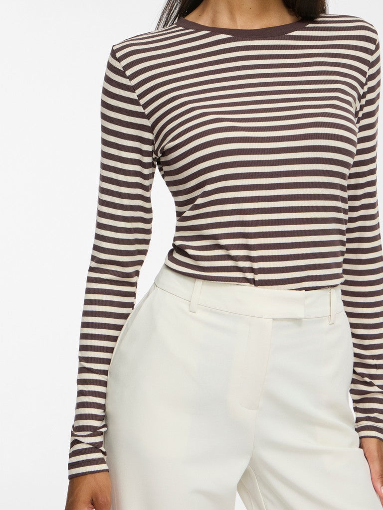 VIAvera O-Neck L/S Top Coffee Bean