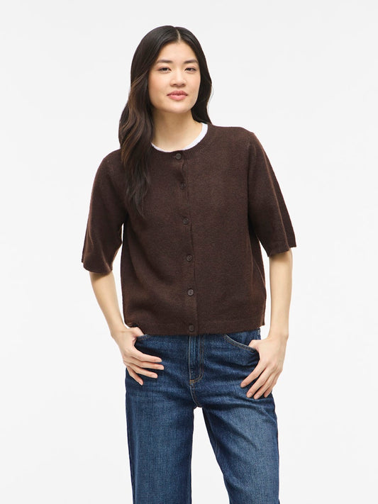 VILiga 2/4 O-Neck Cardigan Coffee Bean