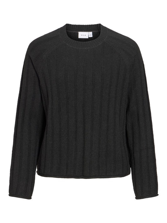 VIEdelie O-Neck Knit Top Black Beauty
