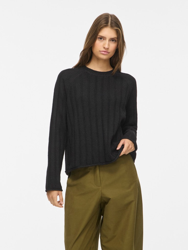 VIEdelie O-Neck Knit Top Black Beauty