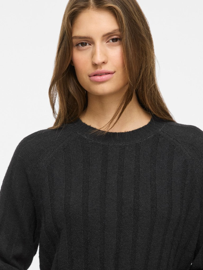 VIEdelie O-Neck Knit Top Black Beauty