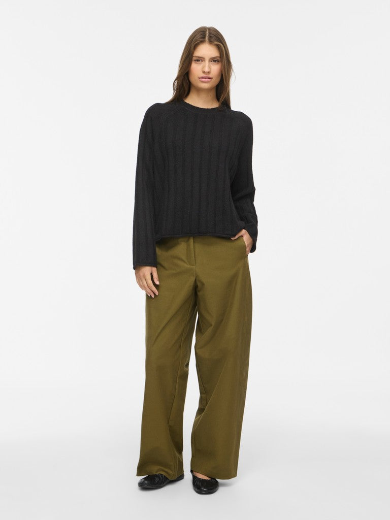 VIEdelie O-Neck Knit Top Black Beauty