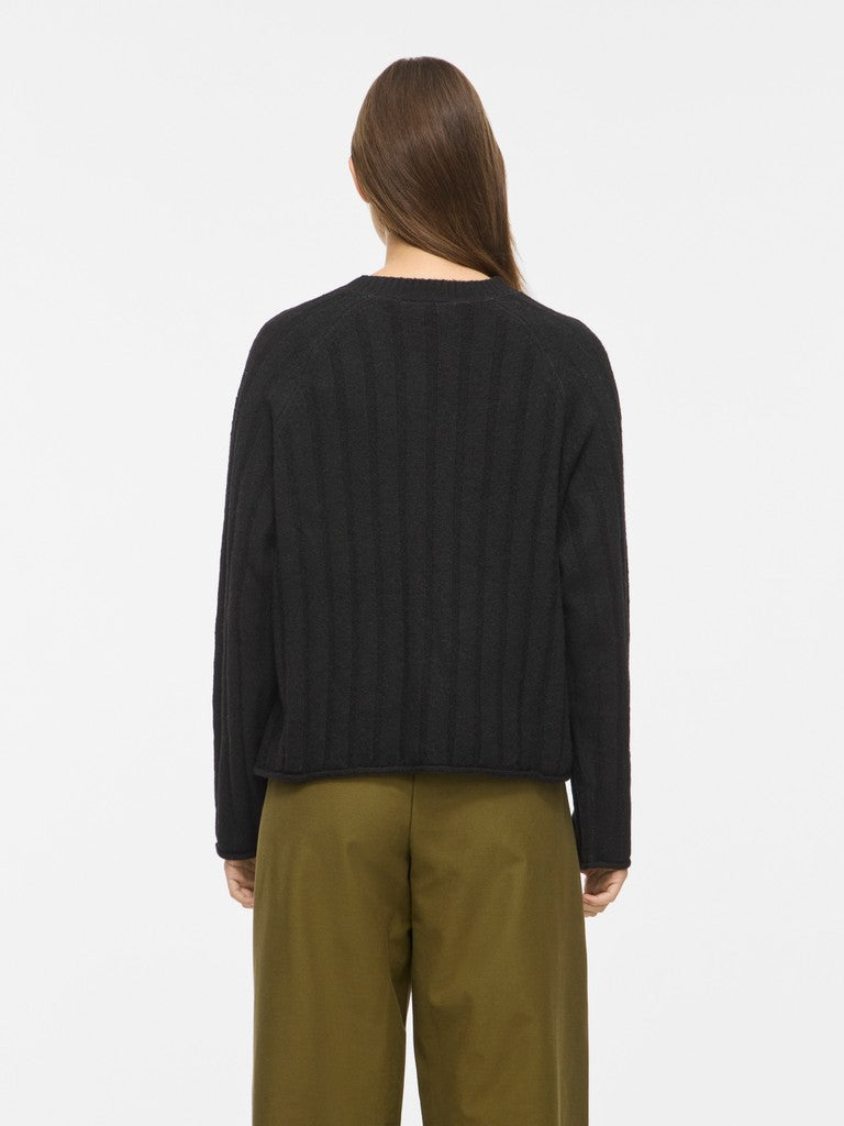 VIEdelie O-Neck Knit Top Black Beauty