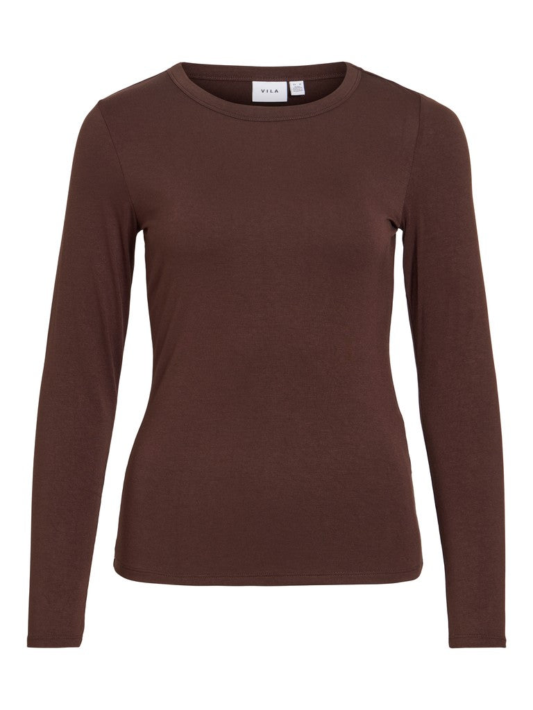 VIAmbiosa O-Neck Top Coffe Bean