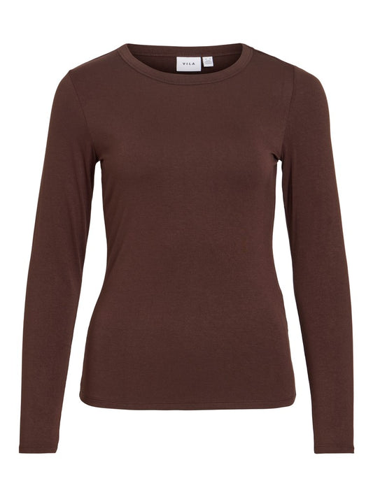VIAmbiosa O-Neck Top Coffe Bean
