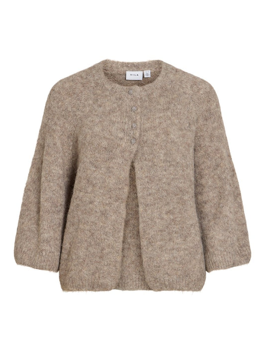 VIBows 3/4 Knit Cardigan Natural Melange