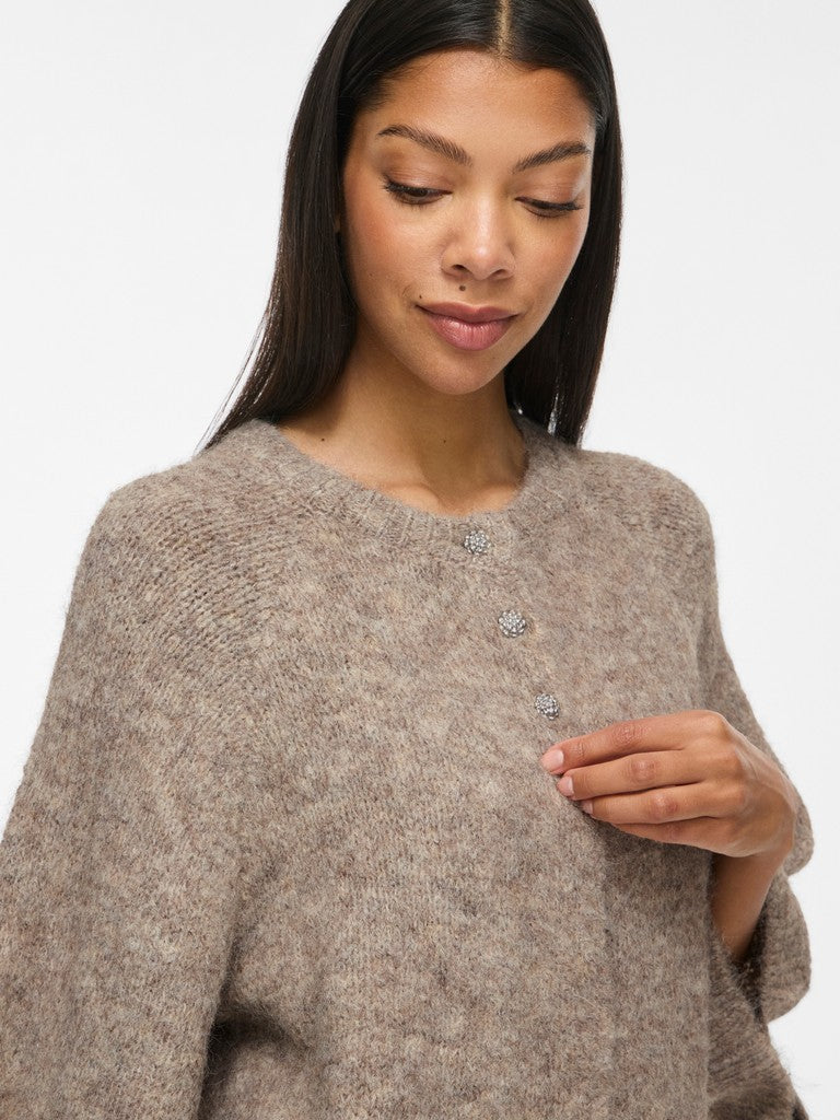 VIBows 3/4 Knit Cardigan Natural Melange