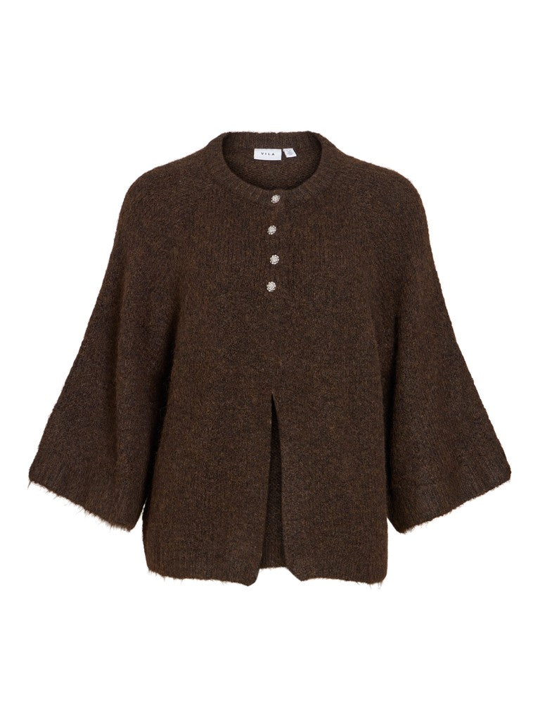 VIBows 3/4 Knit Cardigan Coffee Bean